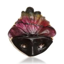 Michael Kanners Watermelon Tourmaline Diamond Gold Mask Ring 10 Michael Kanners Watermelon Tourmaline Diamond Gold Mask Ring -Mode Bijouterie Magasin Tourmaline mask ring JG IS RS 2 master