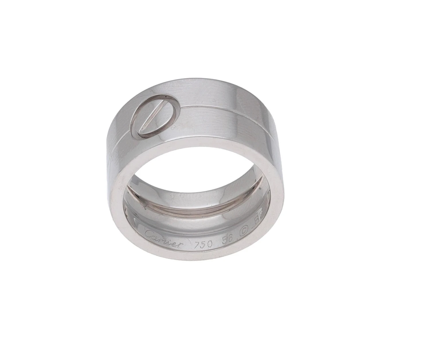 Cartier Love 18 Karat White Gold Wide Band Ring 9 Cartier Love 18 Karat White Gold Wide Band Ring – Image 7