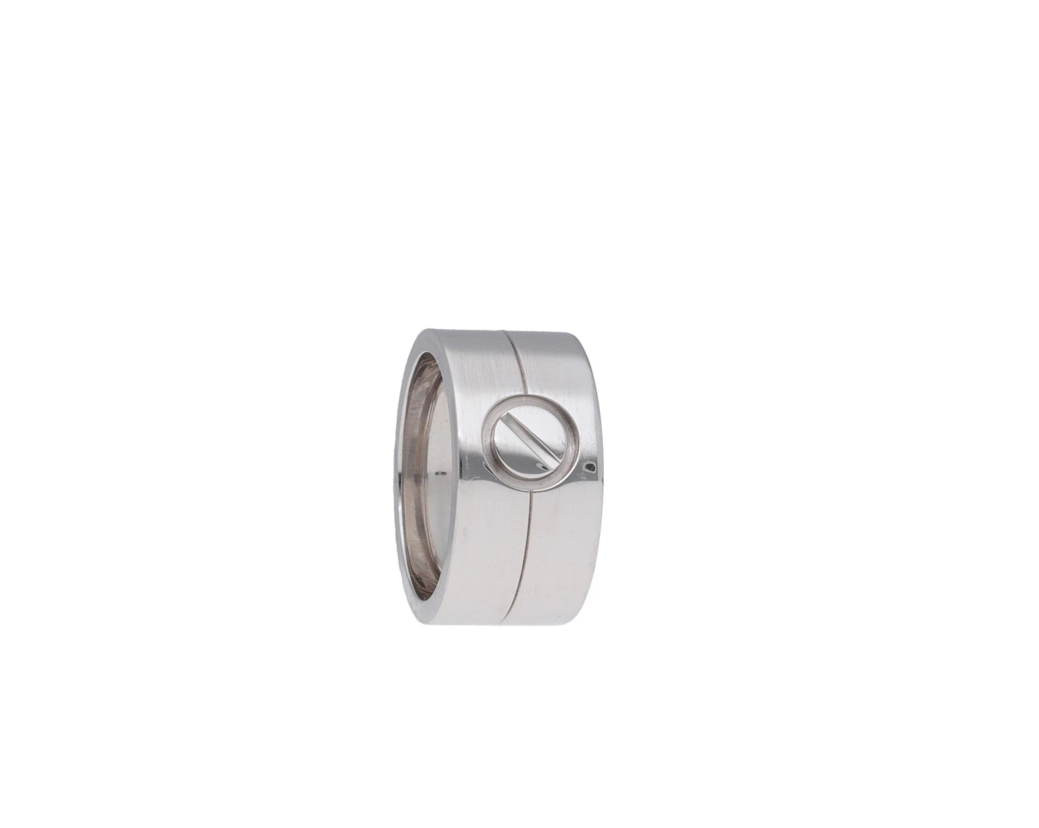 Cartier Love 18 Karat White Gold Wide Band Ring 10 Cartier Love 18 Karat White Gold Wide Band Ring – Image 8