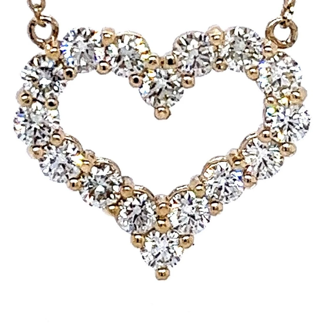 14k Yellow Gold 2.66 Carat Round-Cut Diamond Heart Pendant 6 14k Yellow Gold 2.66 Carat Round-Cut Diamond Heart Pendant – Image 4