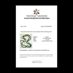 Unknown Jade Bead Necklace Translucent Bluish Green Certified -Mode Bijouterie Magasin Untitled 1blu master