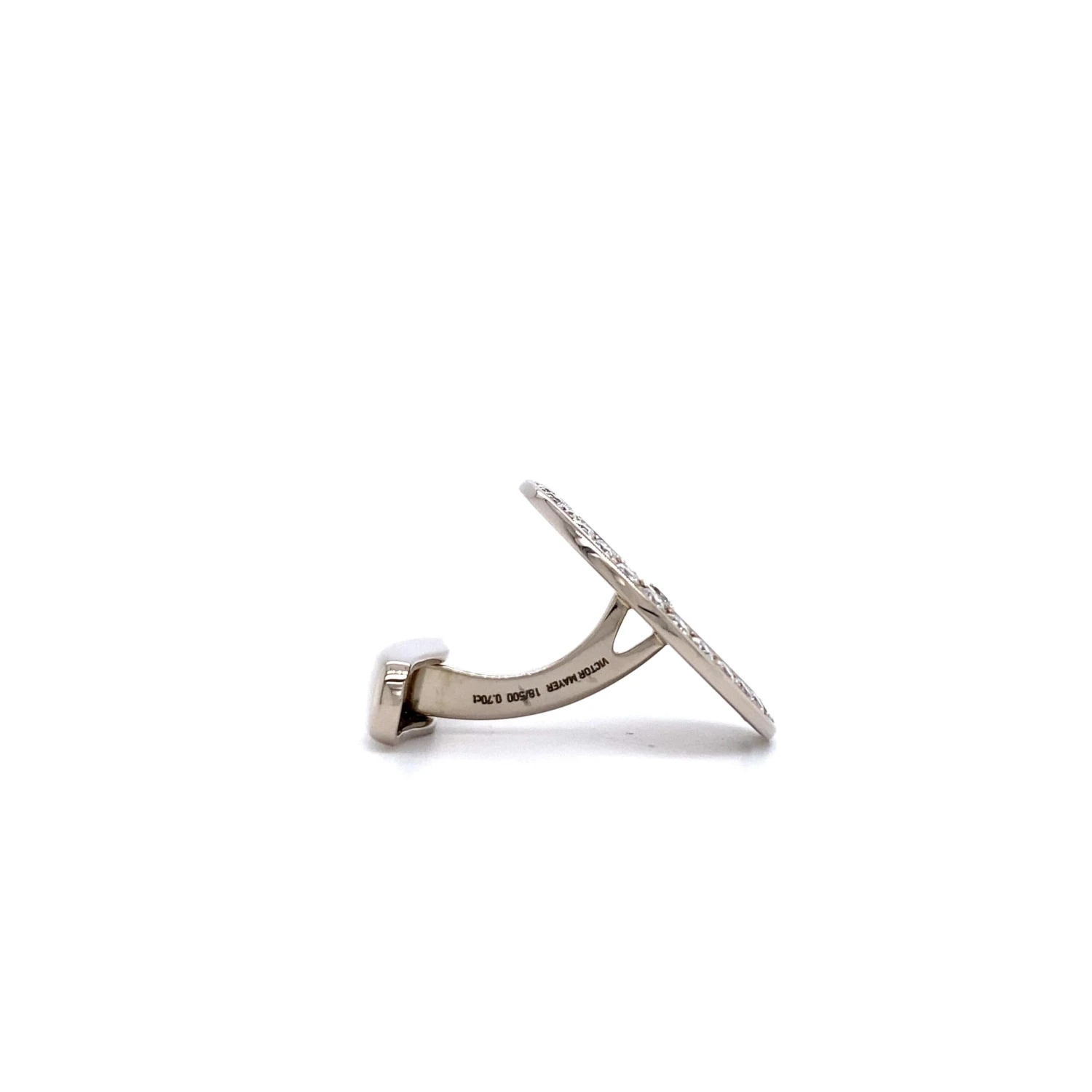 Round Cufflinks - 18k White Gold - Blue Guilloche Enamel - 62 Diamonds 1.40ct 5 Round Cufflinks - 18k White Gold - Blue Guilloche Enamel - 62 Diamonds 1.40ct – Image 3