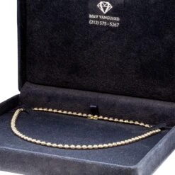 Diamond Bezel Set Tennis Necklace In 14k Yellow Gold -Mode Bijouterie Magasin VAN 6225 4 copy master