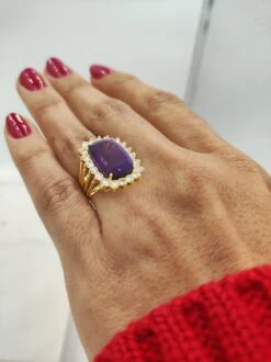 Amethyst 14 Carat Diamond Ring -Mode Bijouterie Magasin Violet HP Vision master 1