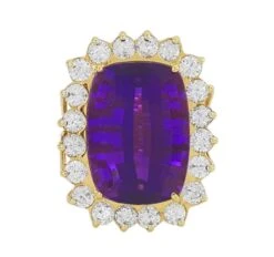 Amethyst 14 Carat Diamond Ring -Mode Bijouterie Magasin Violet Top master 1