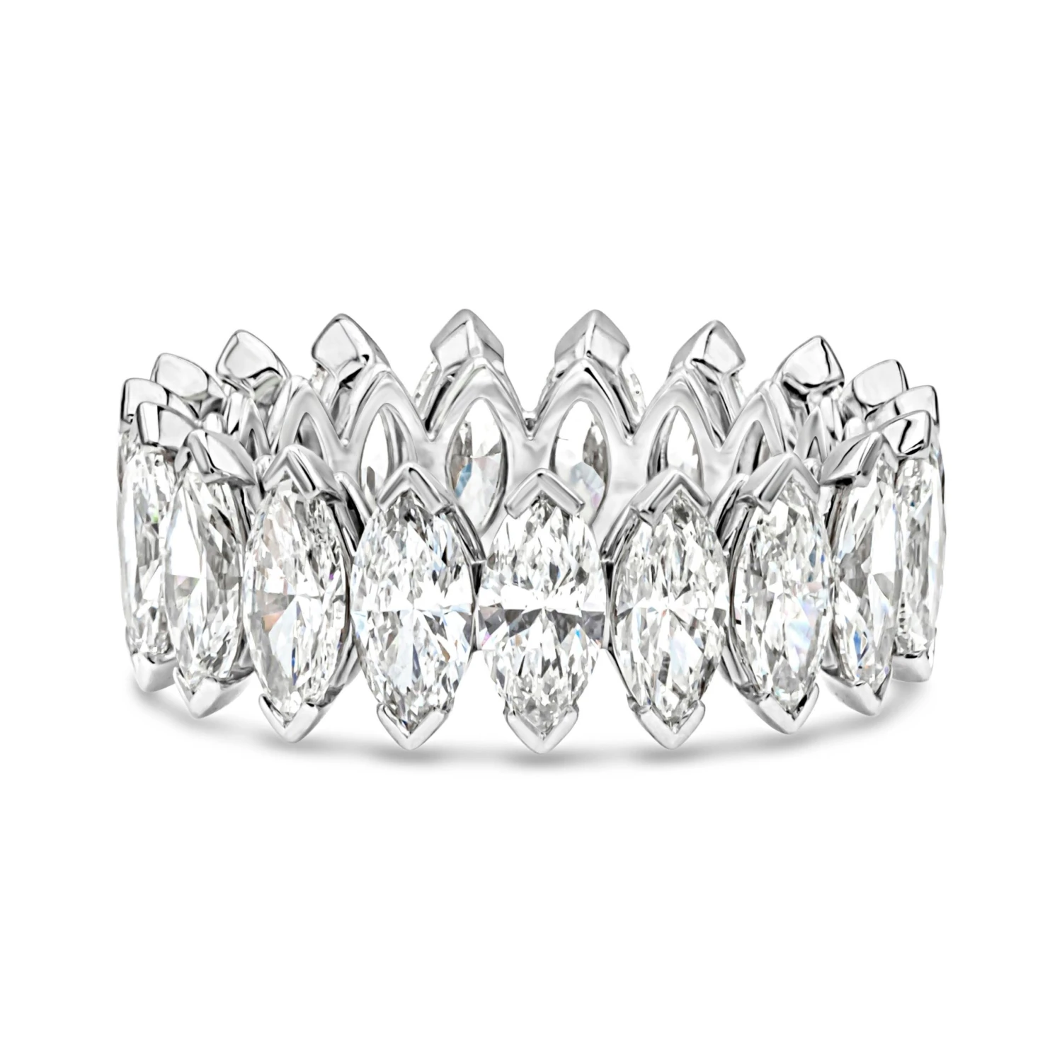 Roman Malakov 5.85 Carats Total Marquise Cut Diamond Eternity Wedding Band 4 Roman Malakov 5.85 Carats Total Marquise Cut Diamond Eternity Wedding Band – Image 2