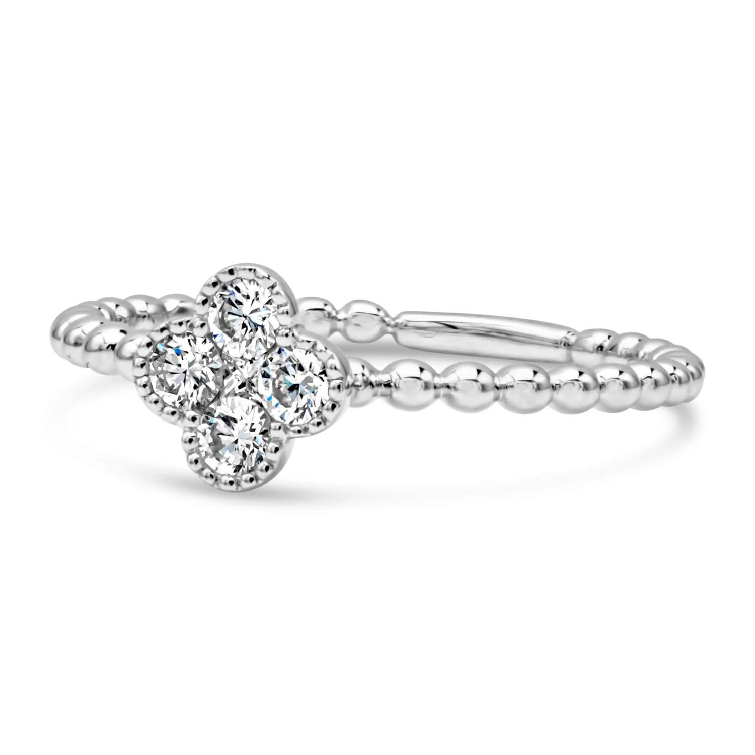 Roman Malakov 0.26 Carats Total Brilliant Round Cut Diamond Clover Fashion Ring 4 Roman Malakov 0.26 Carats Total Brilliant Round Cut Diamond Clover Fashion Ring – Image 2