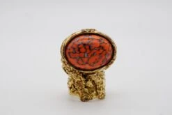 Yves Saint Laurent YSL Arty Cabochon Coral Statement Marble Chunky Ring, Size 7 -Mode Bijouterie Magasin WechatIMG4890 master