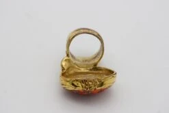 Yves Saint Laurent YSL Arty Cabochon Coral Statement Marble Chunky Ring, Size 7 -Mode Bijouterie Magasin WechatIMG4891 master
