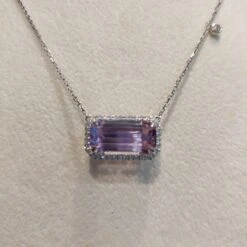 Gilin 18k White Gold Diamond Necklace With Kunzite -Mode Bijouterie Magasin WhatsApp Image 2023 06 01 at 15 57 33 master