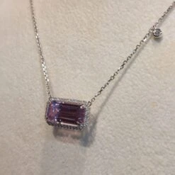 Gilin 18k White Gold Diamond Necklace With Kunzite -Mode Bijouterie Magasin WhatsApp Image 2023 06 01 at 15 57 34 master