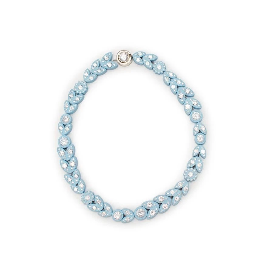 Bottega Veneta Pastel Blue Crystal Embellished Necklace - New Season 4 Bottega Veneta Pastel Blue Crystal Embellished Necklace - New Season – Image 2