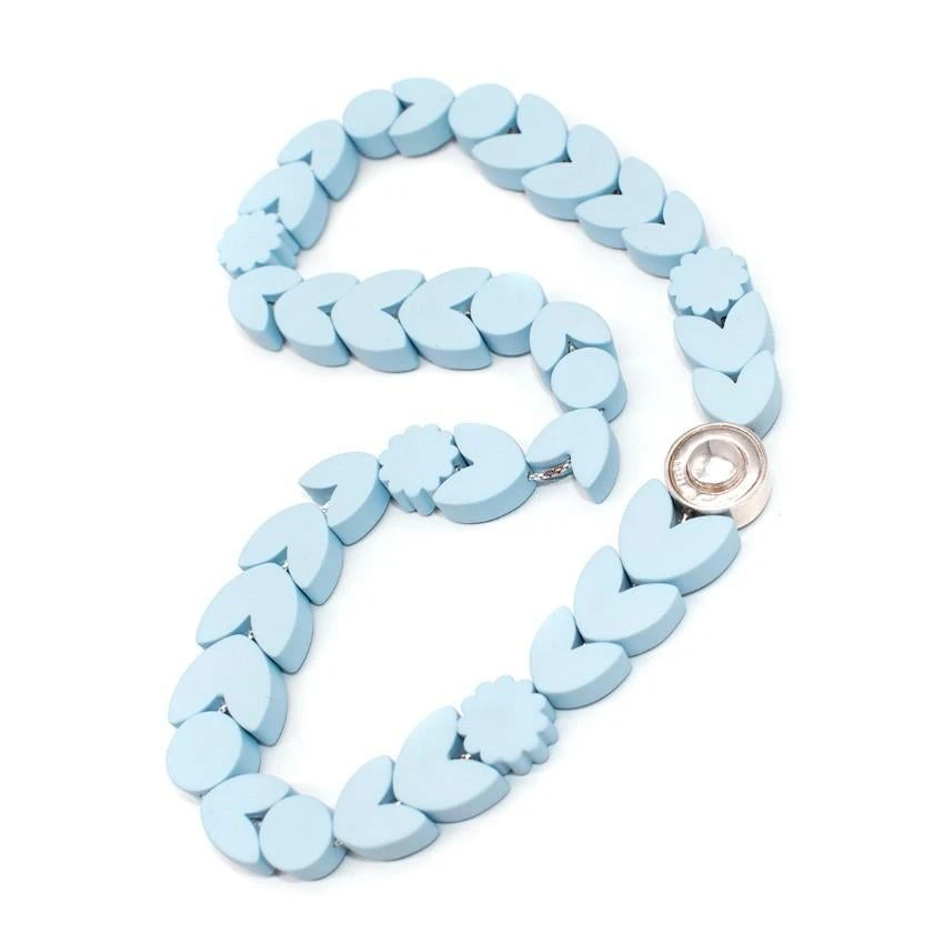 Bottega Veneta Pastel Blue Crystal Embellished Necklace - New Season 7 Bottega Veneta Pastel Blue Crystal Embellished Necklace - New Season – Image 5