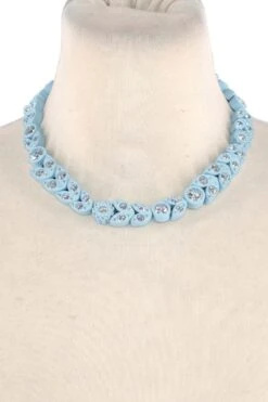 Bottega Veneta Pastel Blue Crystal Embellished Necklace - New Season 16 Bottega Veneta Pastel Blue Crystal Embellished Necklace - New Season -Mode Bijouterie Magasin a257318 6 master
