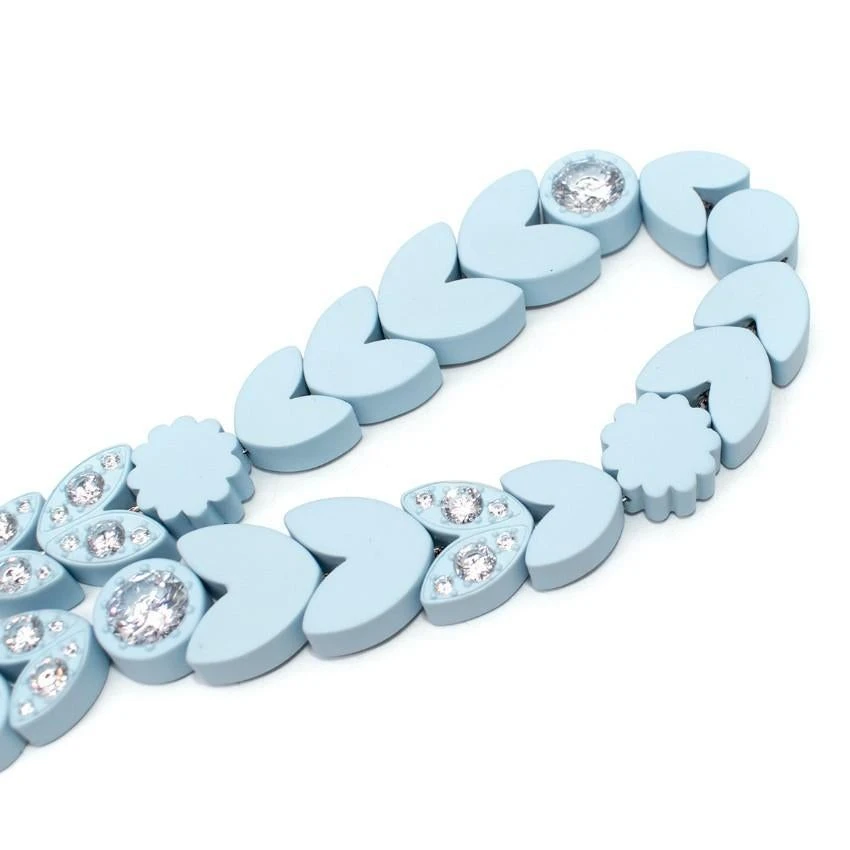 Bottega Veneta Pastel Blue Crystal Embellished Necklace - New Season 10 Bottega Veneta Pastel Blue Crystal Embellished Necklace - New Season – Image 8