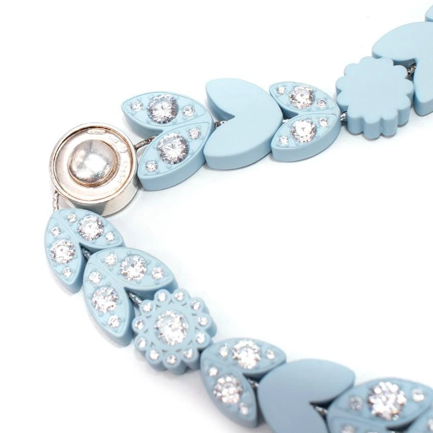 Bottega Veneta Pastel Blue Crystal Embellished Necklace - New Season 11 Bottega Veneta Pastel Blue Crystal Embellished Necklace - New Season – Image 9
