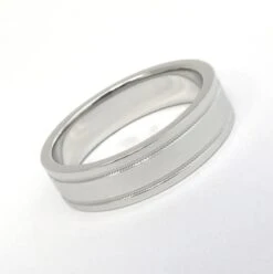 Tiffany & Co. Together Platinum Double Milgrain Wedding Band Ring 11.5 -Mode Bijouterie Magasin b3 master