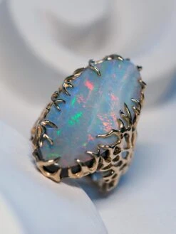 Big Opal Ring Gold Engagement Ring Large Wedding Band -Mode Bijouterie Magasin boulder opal gold ring 2 master