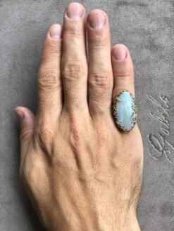 Big Opal Ring Gold Engagement Ring Large Wedding Band -Mode Bijouterie Magasin boulder opal gold ring code 11500 by gabilo 150620 master