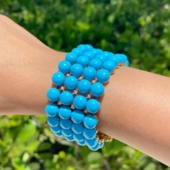 Unknown Jay Feder 18k Yellow Gold Turquoise And Diamond Wide Beacelet 20 Unknown Jay Feder 18k Yellow Gold Turquoise And Diamond Wide Beacelet -Mode Bijouterie Magasin brtr24270m 3 of 6 master