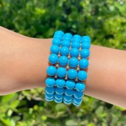 Unknown Jay Feder 18k Yellow Gold Turquoise And Diamond Wide Beacelet 18 Unknown Jay Feder 18k Yellow Gold Turquoise And Diamond Wide Beacelet -Mode Bijouterie Magasin brtr24270m 5 of 6 master