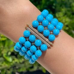 Unknown Jay Feder 18k Yellow Gold Turquoise And Diamond Wide Beacelet 15 Unknown Jay Feder 18k Yellow Gold Turquoise And Diamond Wide Beacelet -Mode Bijouterie Magasin brtr24270m 6 of 6 master