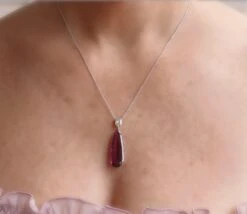 Tourmaline Diamond 18 Karat White Gold Pendant Necklace -Mode Bijouterie Magasin c torm5228 4 master