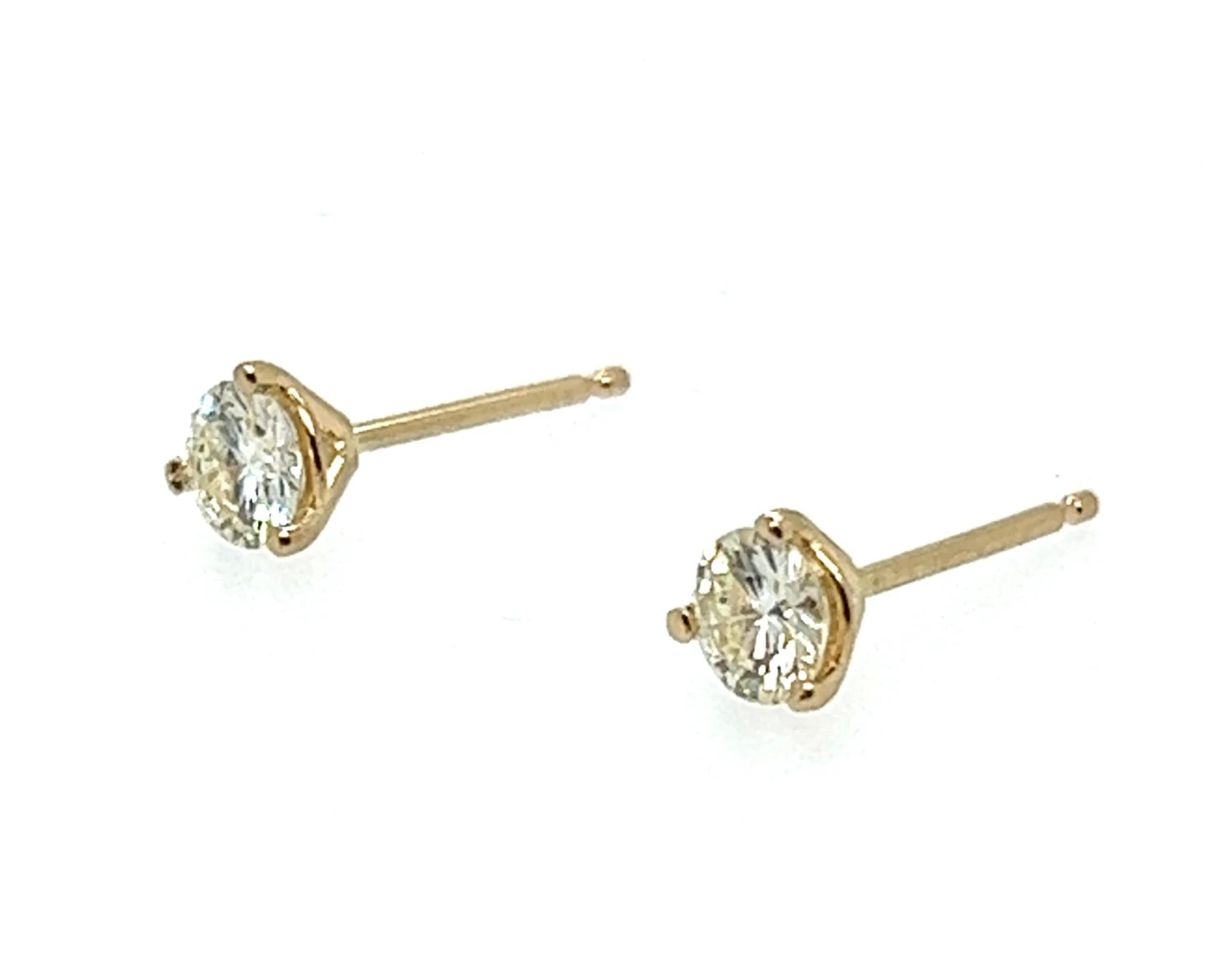 Unknown Diamond Round Brilliant Cut Stud Earrings .50ct 14k Yellow Gold 1/2 Carat 6 Unknown Diamond Round Brilliant Cut Stud Earrings .50ct 14k Yellow Gold 1/2 Carat – Image 4