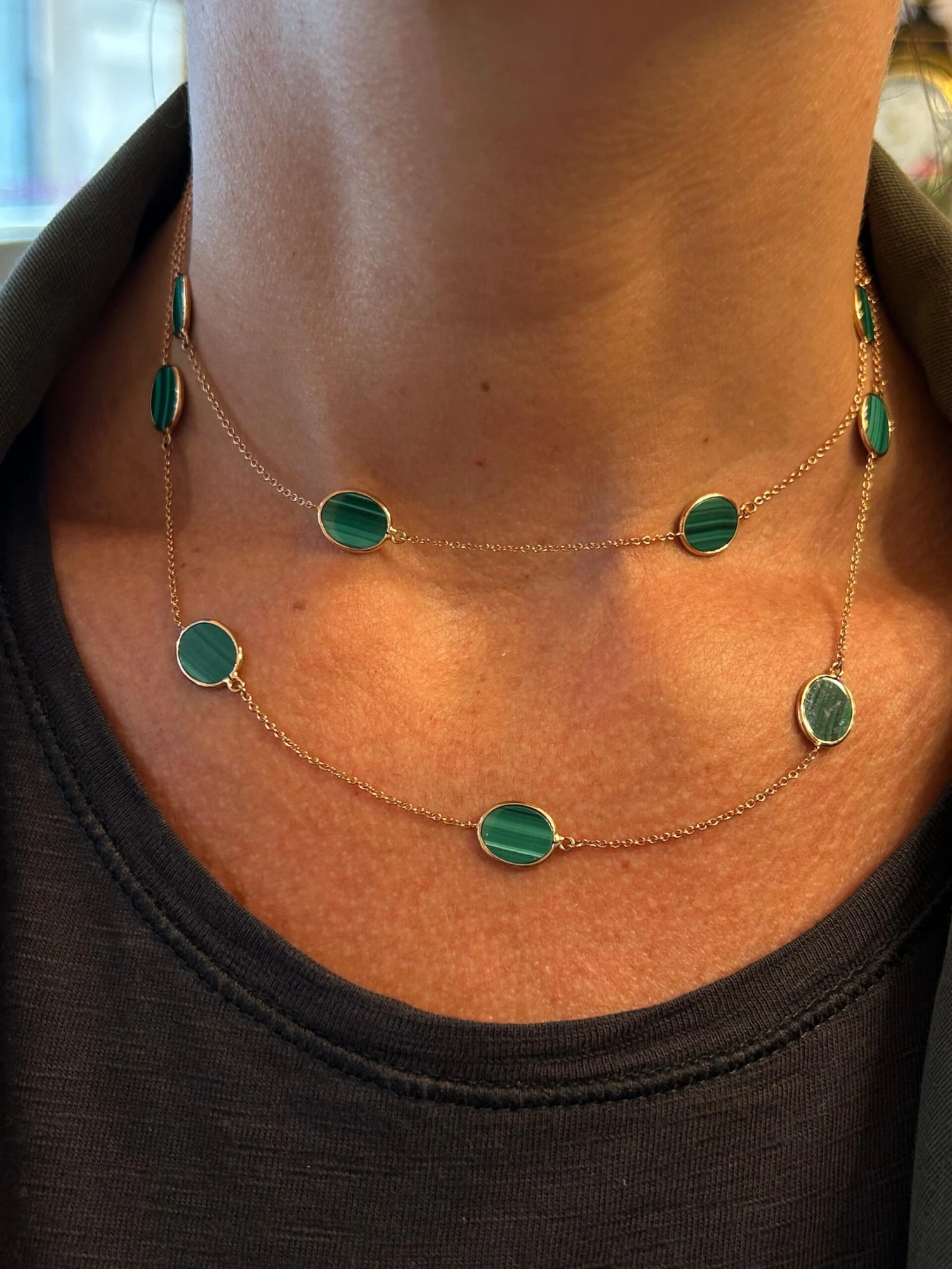 Unknown 18 Kt Rose Gold And Malachite Long Necklace 8 Unknown 18 Kt Rose Gold And Malachite Long Necklace – Image 6
