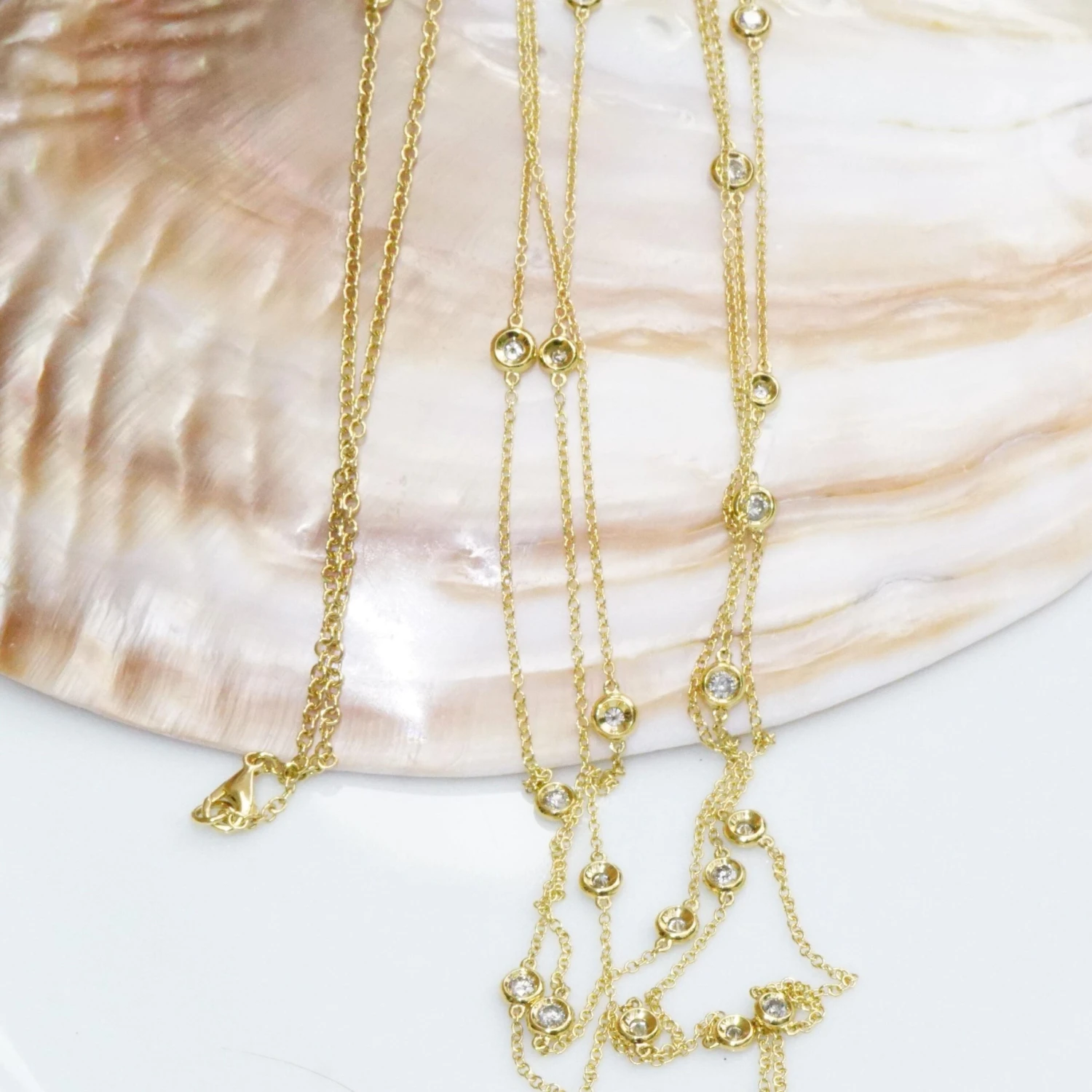 1.38 Carat Three-Row Chain 21 Fullcut Diamonds Amazing Decorative Italian Style 10 1.38 Carat Three-Row Chain 21 Fullcut Diamonds Amazing Decorative Italian Style – Image 8