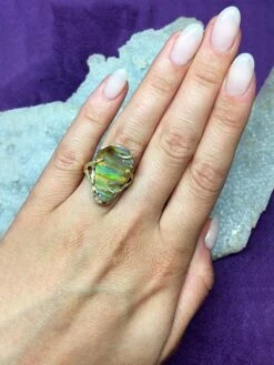 Engagement Opal Ring Gold Unisex Tree Of Fantasy Forest Lotr Style -Mode Bijouterie Magasin dune opal gold ring gabilo master