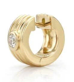 Handcrafted Eleni Huggie Earrings With Old European Cut Diamonds By Single Stone 8 Handcrafted Eleni Huggie Earrings With Old European Cut Diamonds By Single Stone -Mode Bijouterie Magasin eleni huggie 2 master