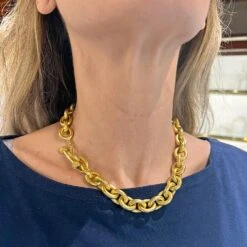 Elizabeth Locke 19k Yellow Gold Heavy Link Necklace -Mode Bijouterie Magasin elizabeth locke necklace model master