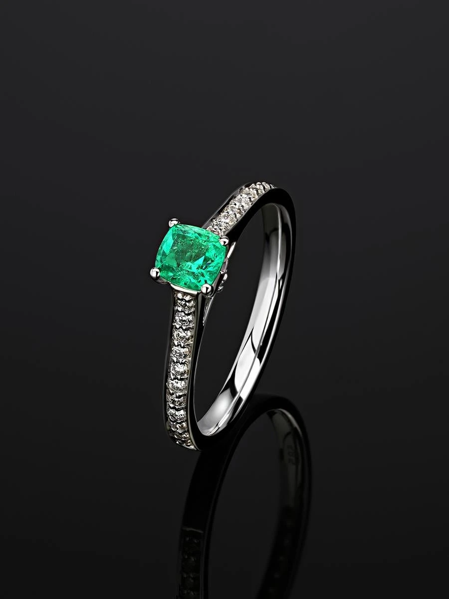 Unknown Emerald Diamonds White Gold Ring Green Natural Gem Unisex 16 Unknown Emerald Diamonds White Gold Ring Green Natural Gem Unisex – Image 14