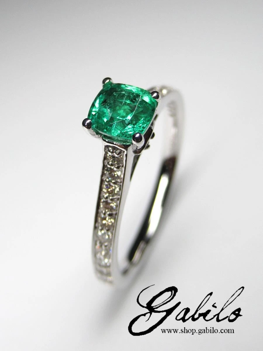 Unknown Emerald Diamonds White Gold Ring Green Natural Gem Unisex 8 Unknown Emerald Diamonds White Gold Ring Green Natural Gem Unisex – Image 6