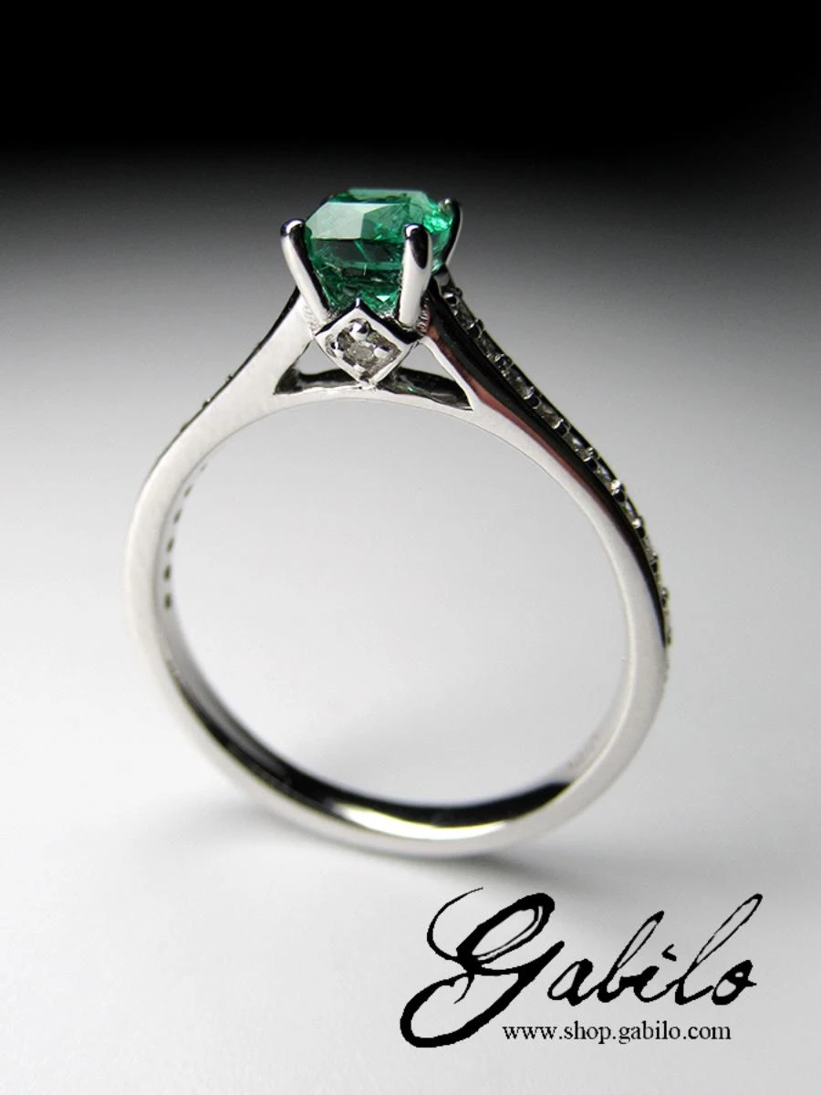 Unknown Emerald Diamonds White Gold Ring Green Natural Gem Unisex 9 Unknown Emerald Diamonds White Gold Ring Green Natural Gem Unisex – Image 7