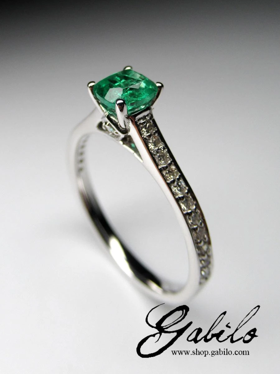Unknown Emerald Diamonds White Gold Ring Green Natural Gem Unisex 10 Unknown Emerald Diamonds White Gold Ring Green Natural Gem Unisex – Image 8