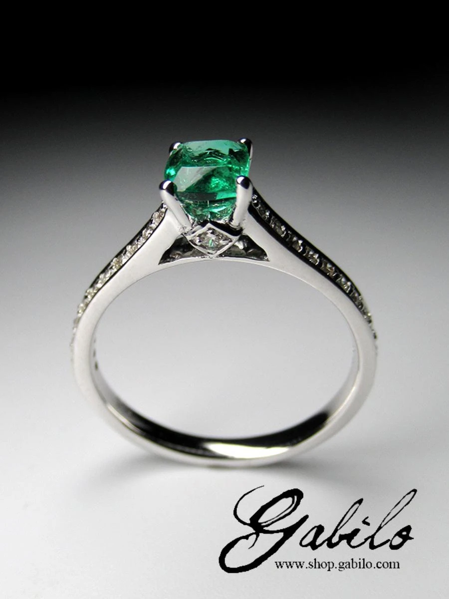 Unknown Emerald Diamonds White Gold Ring Green Natural Gem Unisex 13 Unknown Emerald Diamonds White Gold Ring Green Natural Gem Unisex – Image 11
