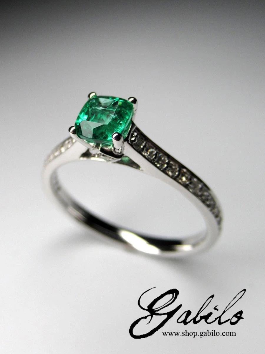 Unknown Emerald Diamonds White Gold Ring Green Natural Gem Unisex 14 Unknown Emerald Diamonds White Gold Ring Green Natural Gem Unisex – Image 12