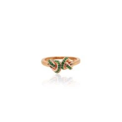 Emerald Double Knot Ring In 18 Carat Yellow / Rose Or White Gold 17 Emerald Double Knot Ring In 18 Carat Yellow / Rose Or White Gold -Mode Bijouterie Magasin emerald ring rosegold ohliguercopy webp master