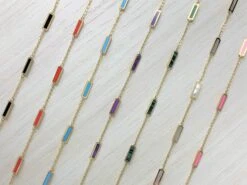 Unknown 14k Yellow Gold & Green Malachite Inlay Station Bar Bracelet -Mode Bijouterie Magasin g sn901 2 master