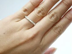 18 Karat White Gold Wedding Band Ring With Diamonds -Mode Bijouterie Magasin gant198 3 master