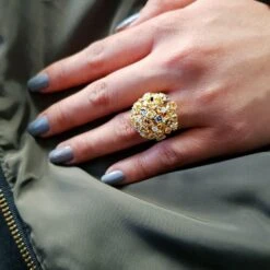 18 Karat Flower Bouquet Ring With Diamonds -Mode Bijouterie Magasin gant48 3 master