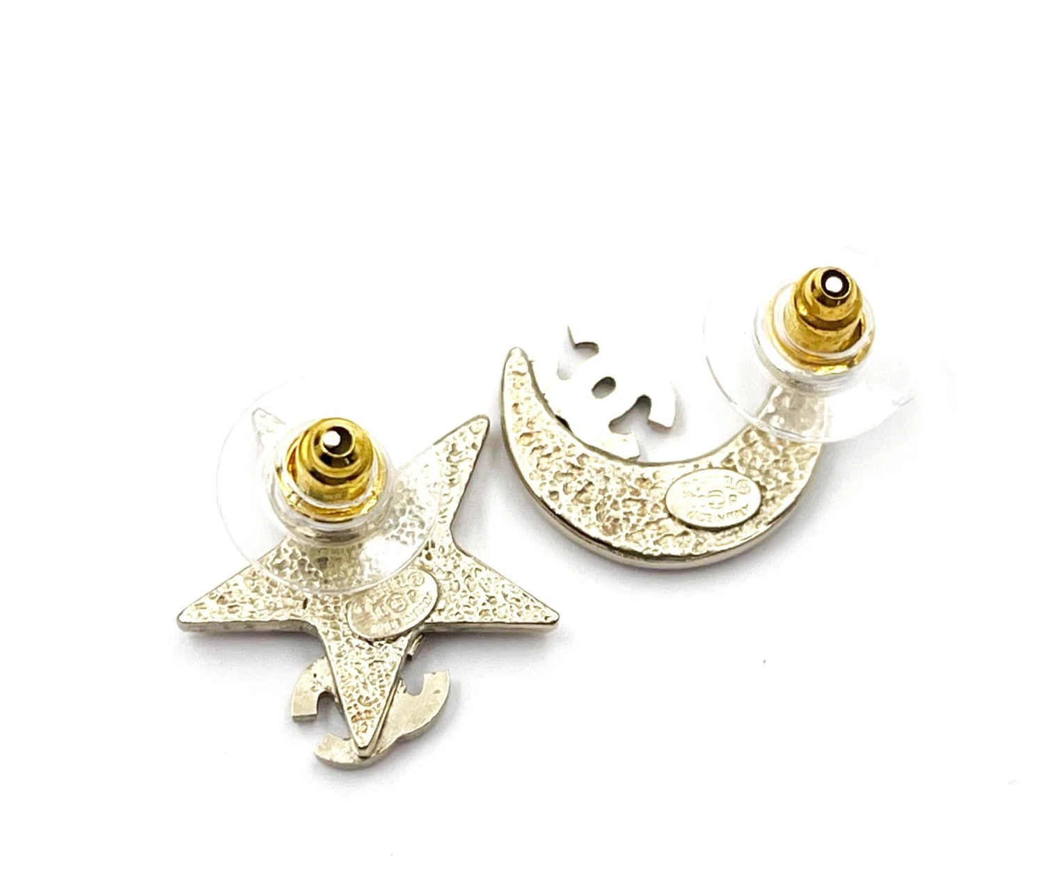 Chanel Super Rare Star Moon Black Crystal Cc Small Piercing Earrings 6 Chanel Super Rare Star Moon Black Crystal Cc Small Piercing Earrings – Image 4