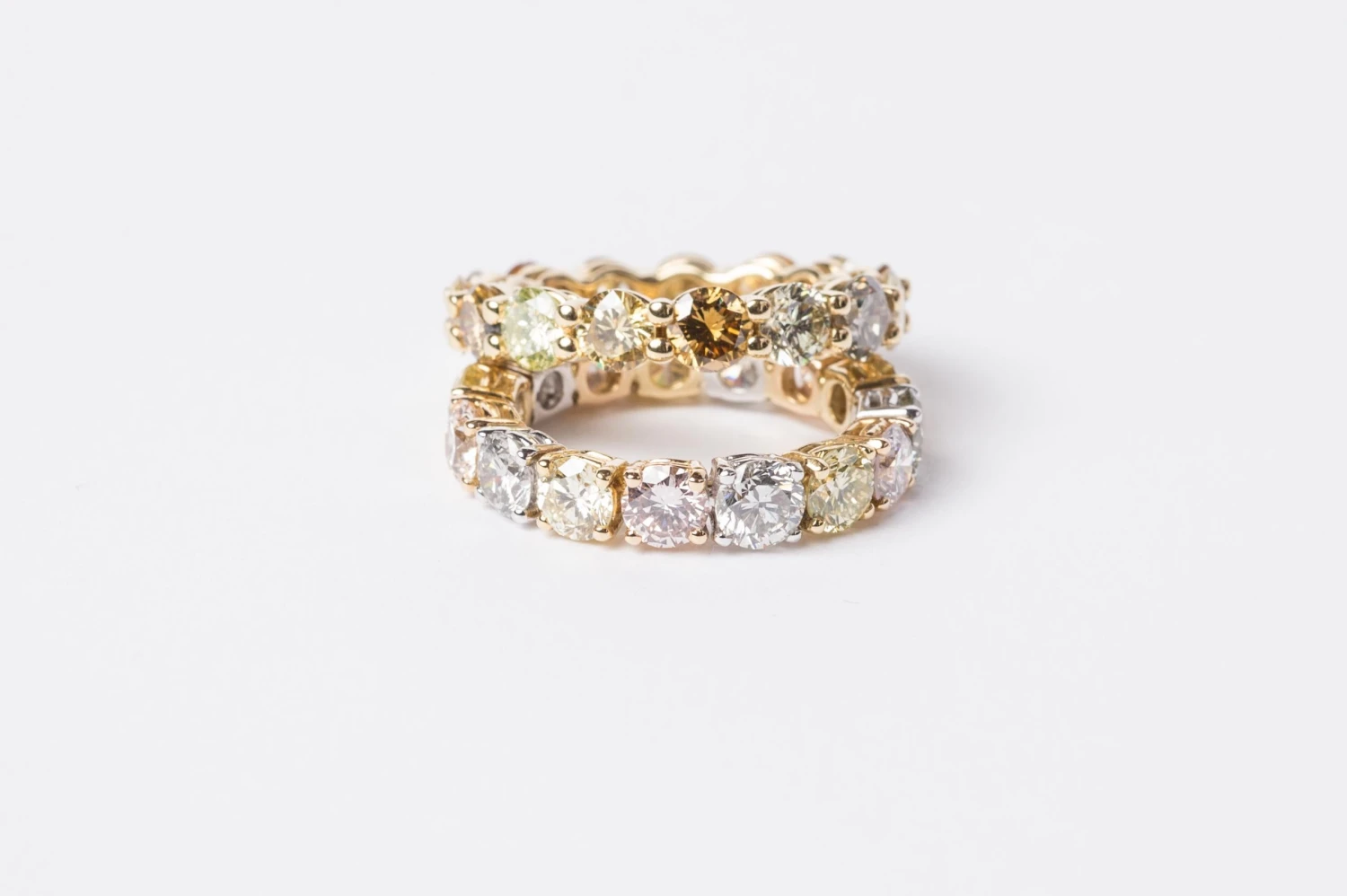 Striking Grey, Yellow And Brown Diamond Eternity Ring 9 Striking Grey, Yellow And Brown Diamond Eternity Ring – Image 7