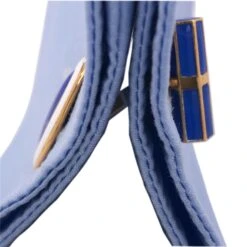 Berca Champlevé Hand Enameled White Royal Blue Gold Sterling Silver Cufflinks -Mode Bijouterie Magasin gm 200 cil xx3 master