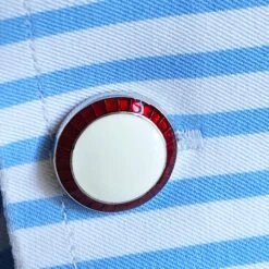 Berca Transparent Red White Hand Enameled T-Bar Back Sterling Silver Cufflinks -Mode Bijouterie Magasin gm 656 xx8 master