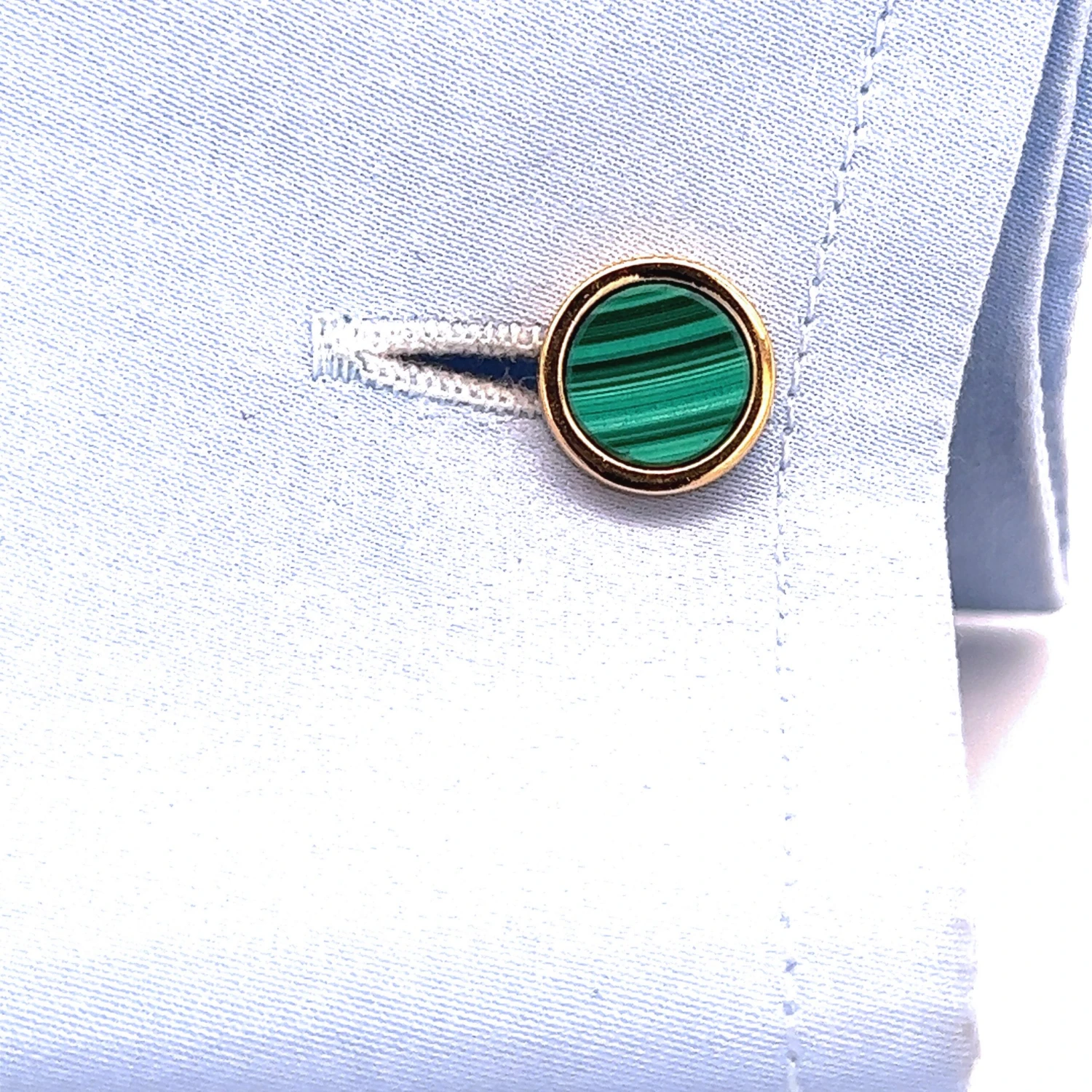 Natural Malachite Disk Round Shaped Sterling Silver Gold Plated Cufflinks 9 Natural Malachite Disk Round Shaped Sterling Silver Gold Plated Cufflinks – Image 7