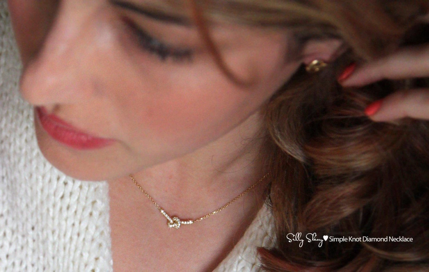 Unknown Love Knot Diamond Necklace, 14k Yellow Gold 4 Unknown Love Knot Diamond Necklace, 14k Yellow Gold – Image 2