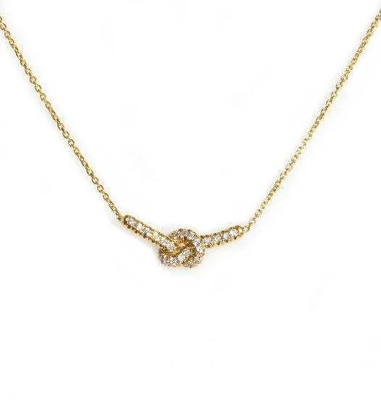 Unknown Love Knot Diamond Necklace, 14k Yellow Gold 6 Unknown Love Knot Diamond Necklace, 14k Yellow Gold – Image 4